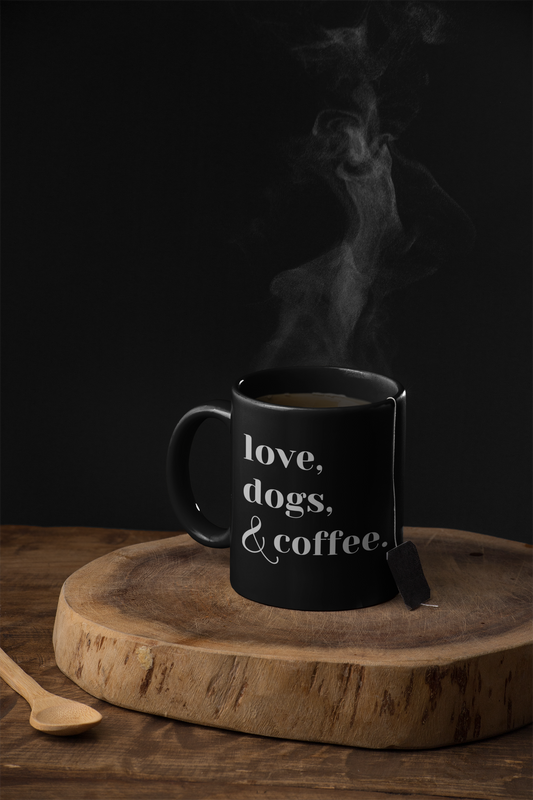 Love, Dogs, & Coffee Ceramic Mug